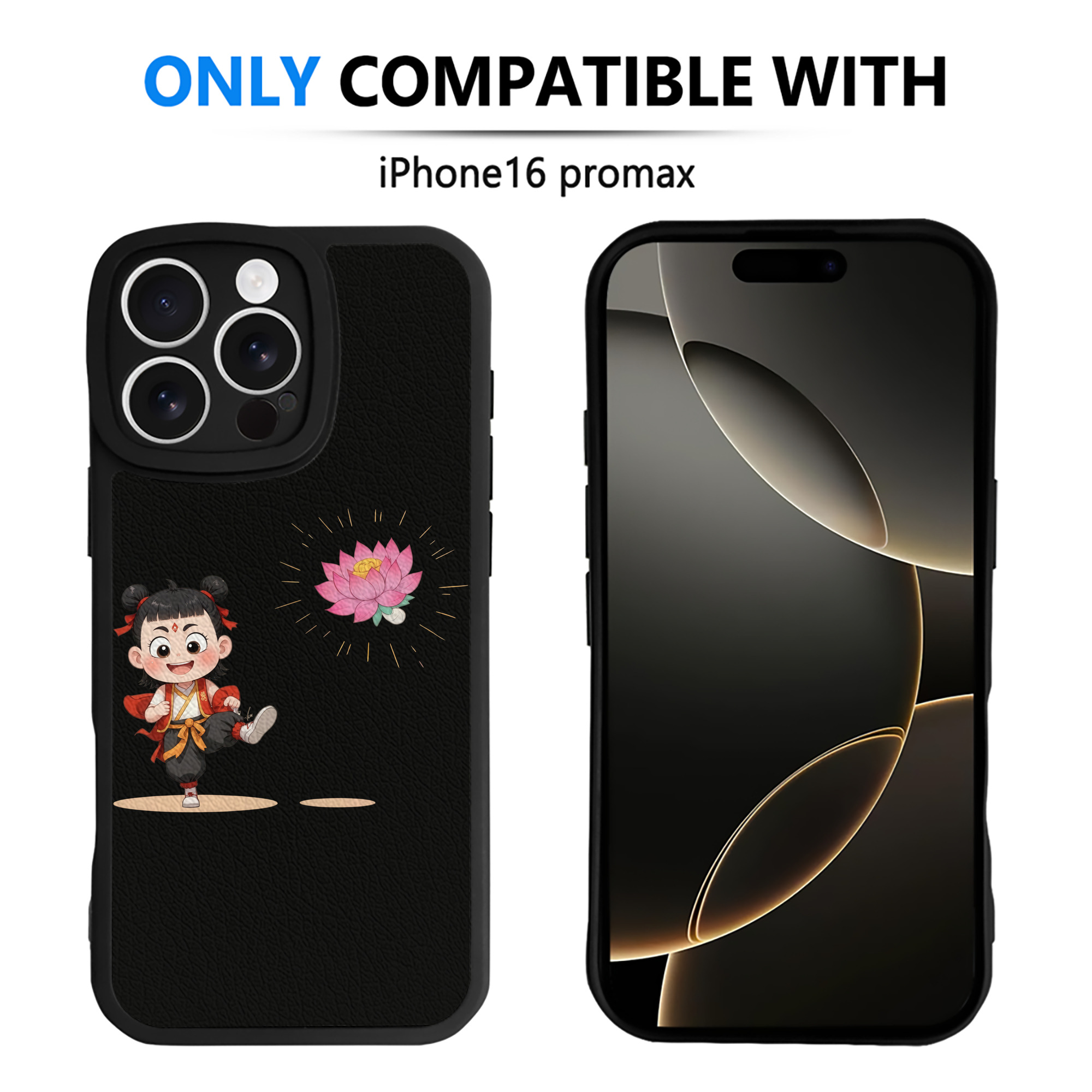 （画像用） Ne Zha 2 ナタ 魔童の大暴れ 【iPhone 16シリーズ対応】シリコンスマホケース（レザー調） 材質：シリコン